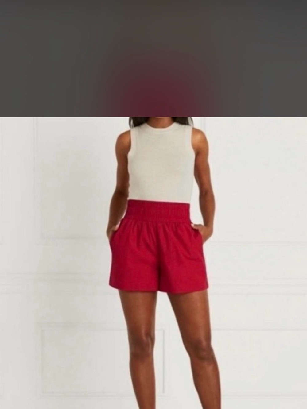 Hill House High-Waist Red Elastic Waist Shorts
